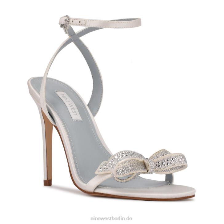 Nine West RR2J558Heiraten Sie Sandalen mit Schleifenabsatz weißer Satin