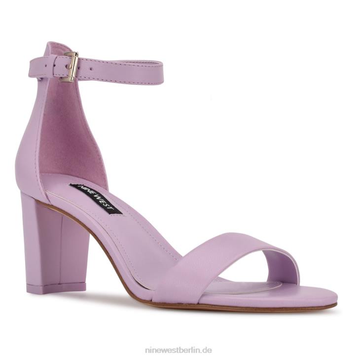 Nine West RR2J566Pruce-Sandalen mit Blockabsatz und Knöchelriemen dunkellila Leder