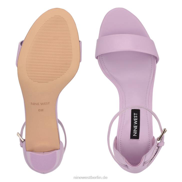 Nine West RR2J566Pruce-Sandalen mit Blockabsatz und Knöchelriemen dunkellila Leder