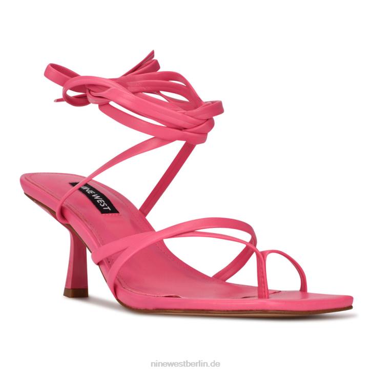 Nine West RR2J567Pina-Sandalen mit Knöchelwickel und Absatz Wow, rosa