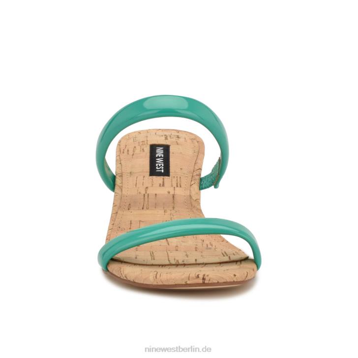 Nine West RR2J806Slide-Sandalen mit Tae-Absatz smaragdgrüner Kork
