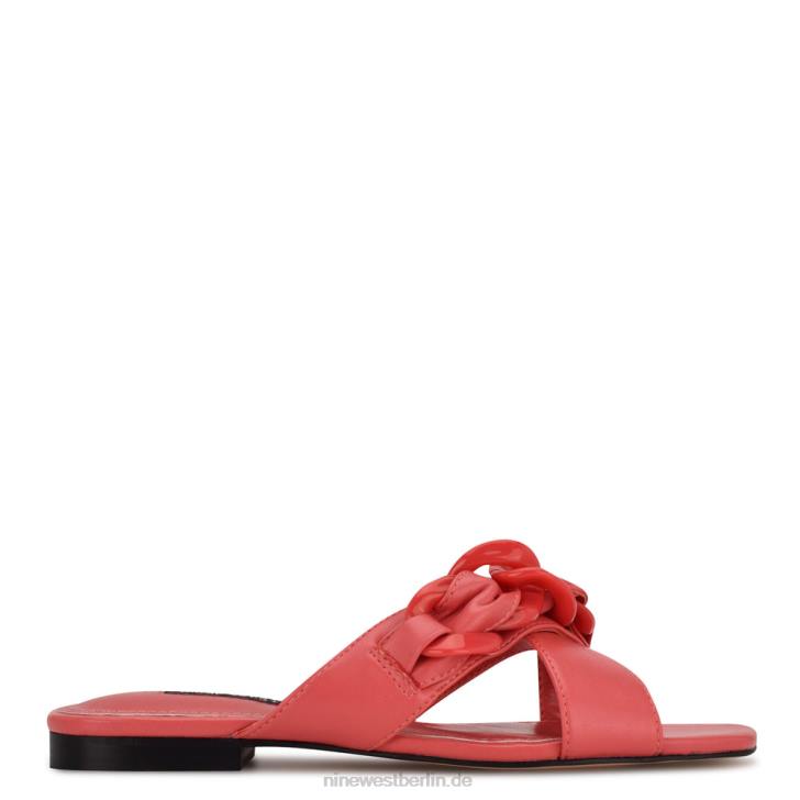 Nine West RR2J1052neblige flache Slide-Sandalen Koralle