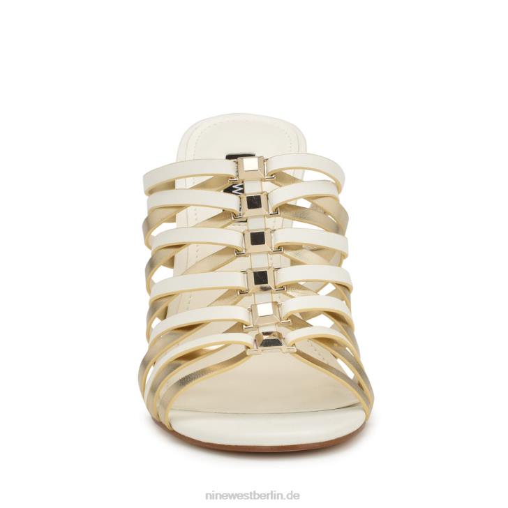 Nine West RR2J1703Must-have-Slide-Sandalen mit Absatz weißes Platin