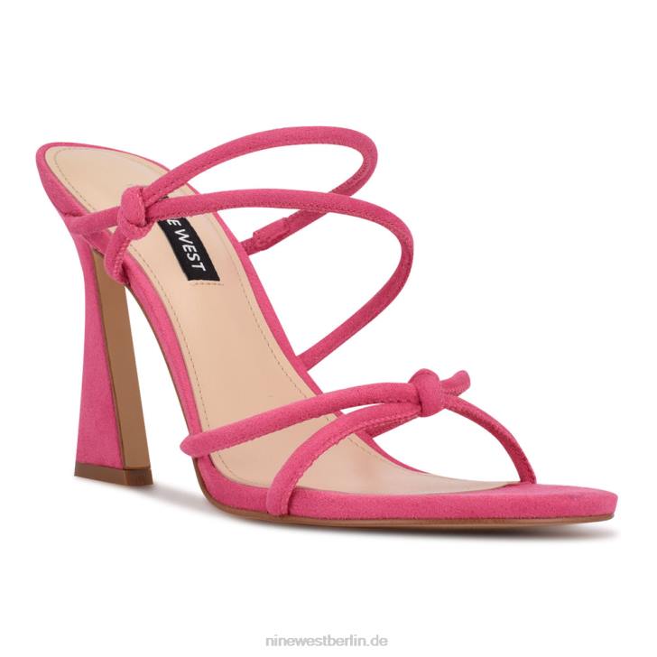 Nine West RR2J2033Kims Slide-Sandalen mit Absatz schockierendes rosa Wildleder