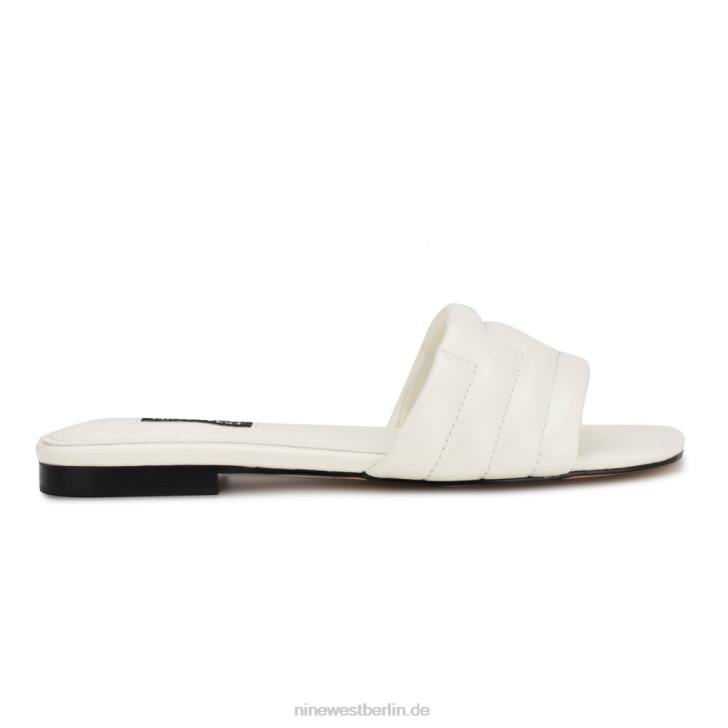 Nine West RR2J2088flache Slide-Sandalen von menqs Weiss
