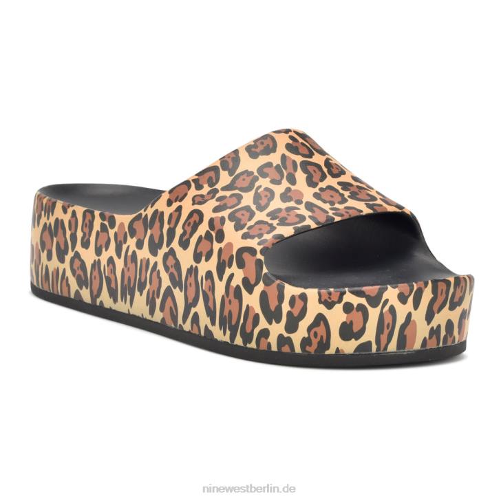 Nine West RR2J677Slide-Sandalen mit Plateausohle für den Pool mittel natürlich
