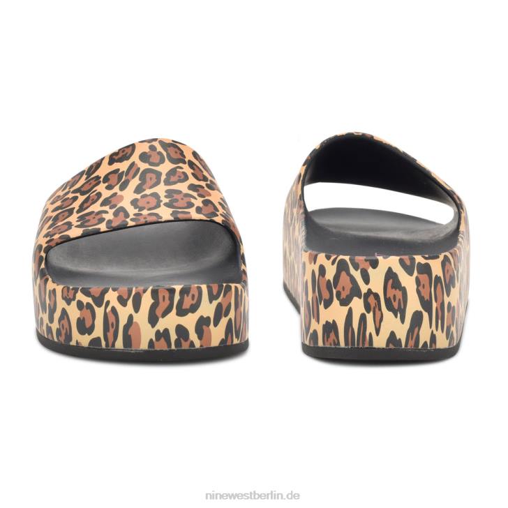 Nine West RR2J677Slide-Sandalen mit Plateausohle für den Pool mittel natürlich