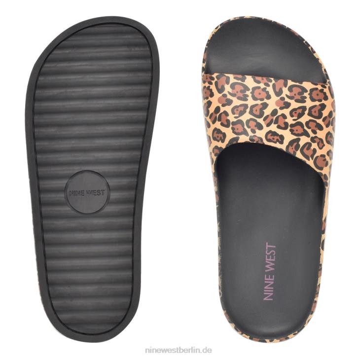 Nine West RR2J677Slide-Sandalen mit Plateausohle für den Pool mittel natürlich