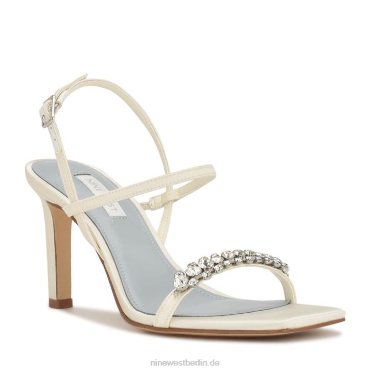 Nine West RR2J161Oreece-Slingback-Sandalen mit Absatz Elfenbeinfarbener Satinkristall