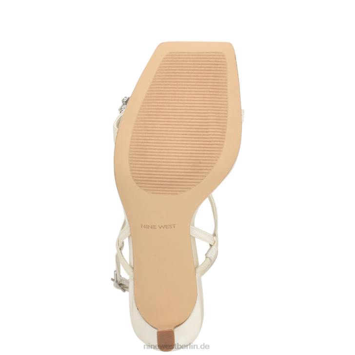 Nine West RR2J161Oreece-Slingback-Sandalen mit Absatz Elfenbeinfarbener Satinkristall