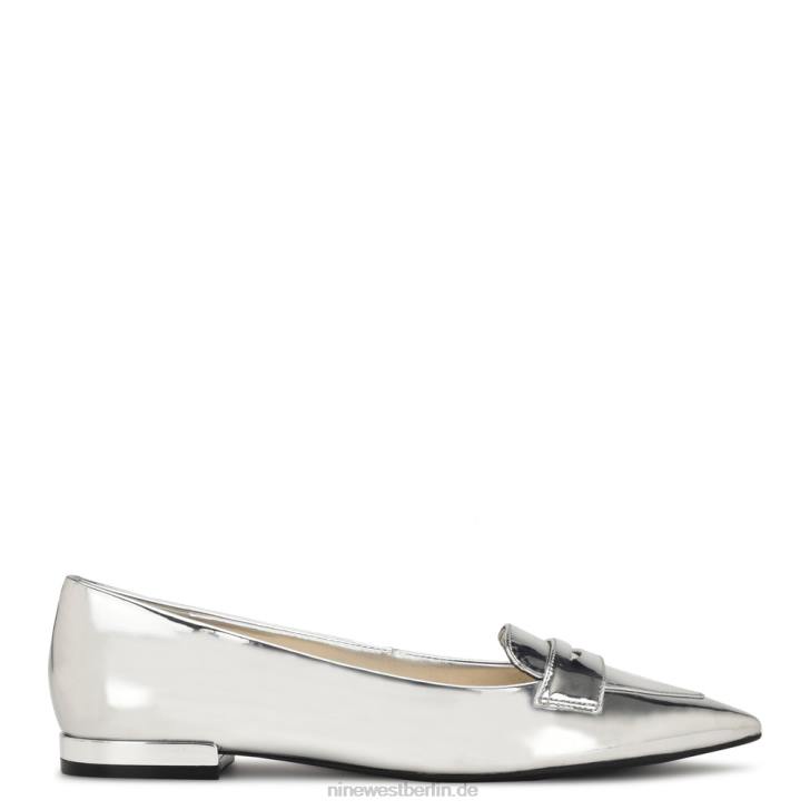 Nine West RR2J2099Lallin-Loafer mit spitzer Zehenpartie Silberspiegelmetallic