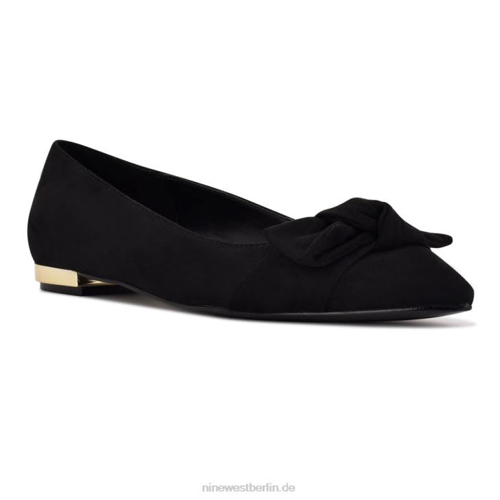 Nine West RR2J2280Meine Lieblings-Flats mit spitzer Zehenpartie schwarzes Wildleder