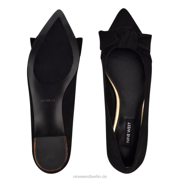 Nine West RR2J2280Meine Lieblings-Flats mit spitzer Zehenpartie schwarzes Wildleder