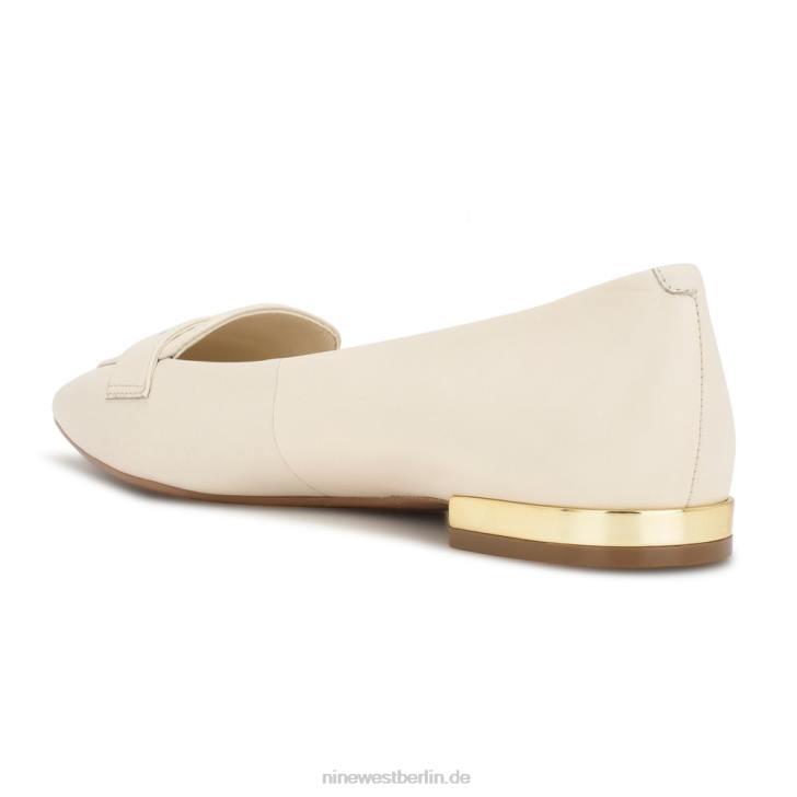 Nine West RR2J2302Lallin-Loafer mit spitzer Zehenpartie schickes cremefarbenes Leder
