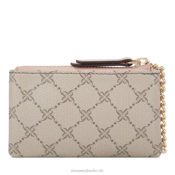 Nine West RR2J2845Lawson Schlüsselanhänger-Reißverschlussbeutel beiges Logo/modernes Rosa