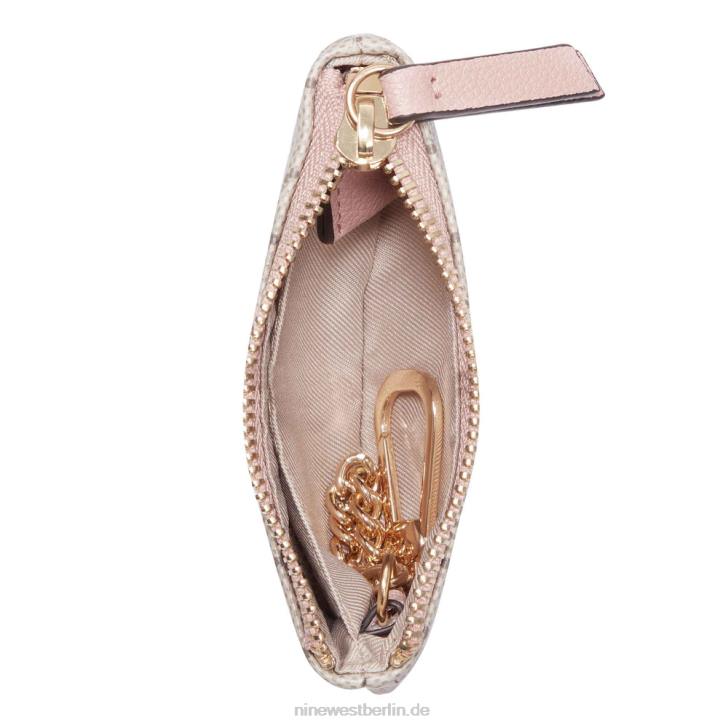 Nine West RR2J2845Lawson Schlüsselanhänger-Reißverschlussbeutel beiges Logo/modernes Rosa