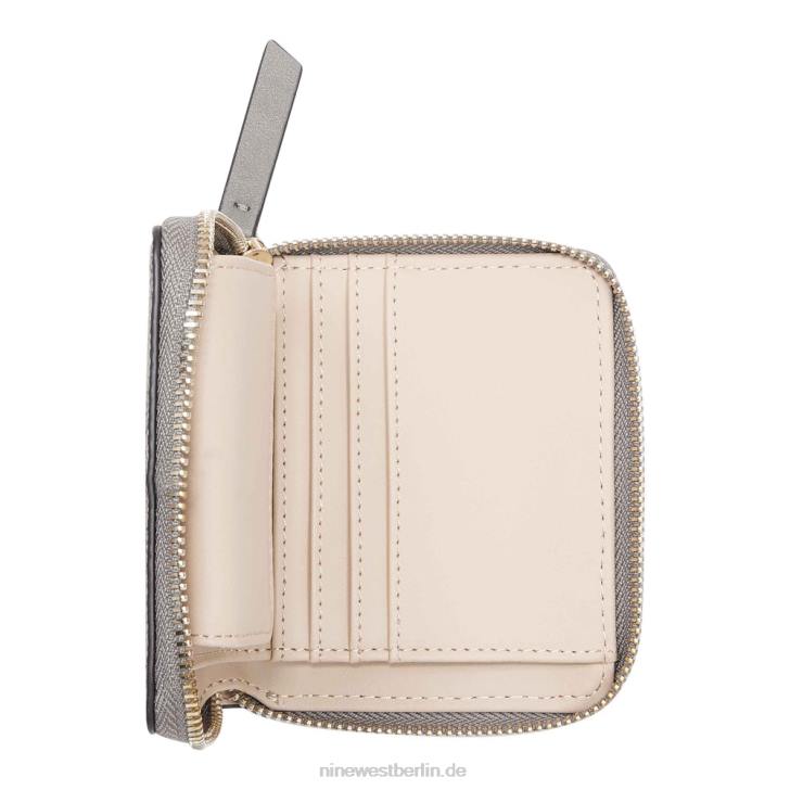 Nine West RR2J2847Lawson-Geldbörse mit umlaufendem Reißverschluss Beiges Logo/Feuerstein