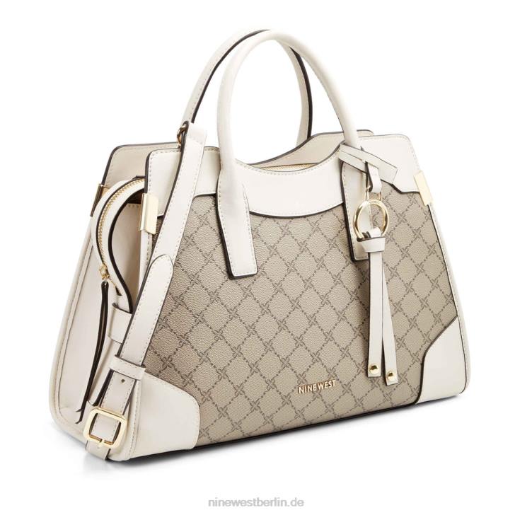 Nine West RR2J2799Branwen Jet-Set-Umhängetasche Beiges Logo/Milch