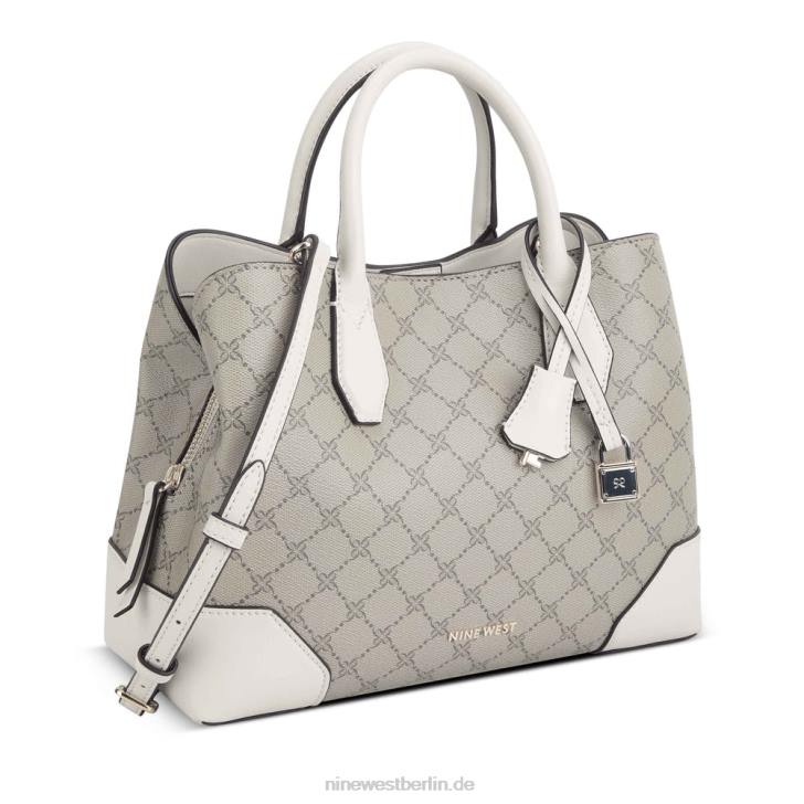 Nine West RR2J2816Brooklyn Jet-Set-Umhängetasche Beiges Logo/Milch