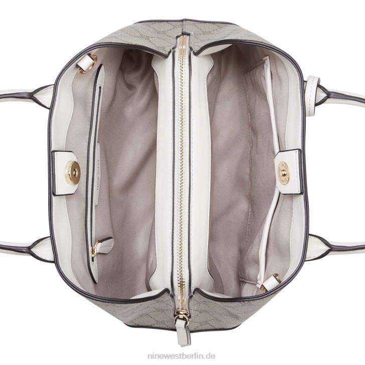Nine West RR2J2816Brooklyn Jet-Set-Umhängetasche Beiges Logo/Milch
