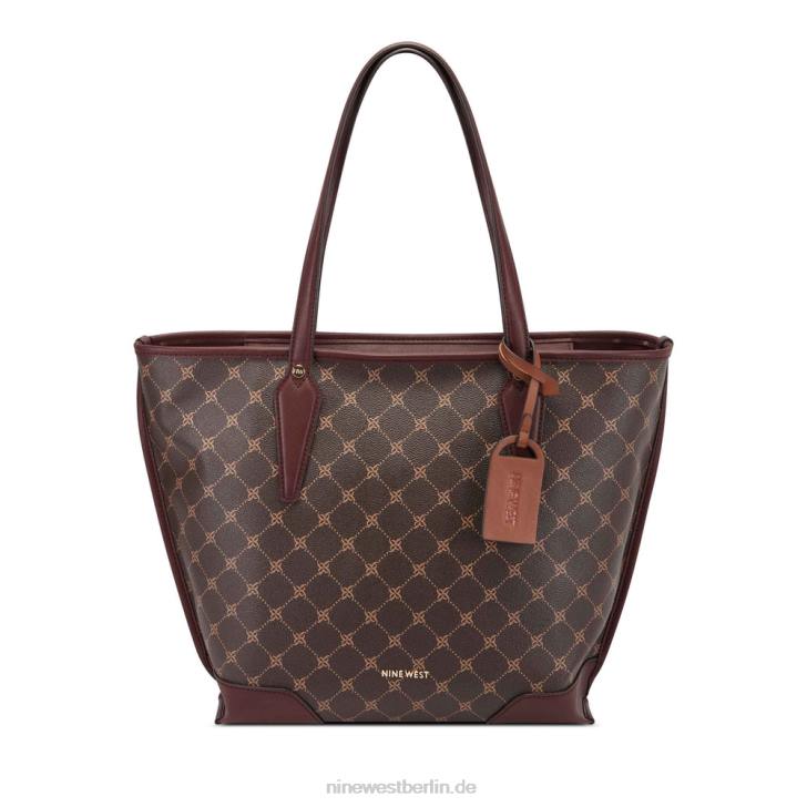 Nine West RR2J2695Schmirgel-Tasche braunes Logo/Merlot