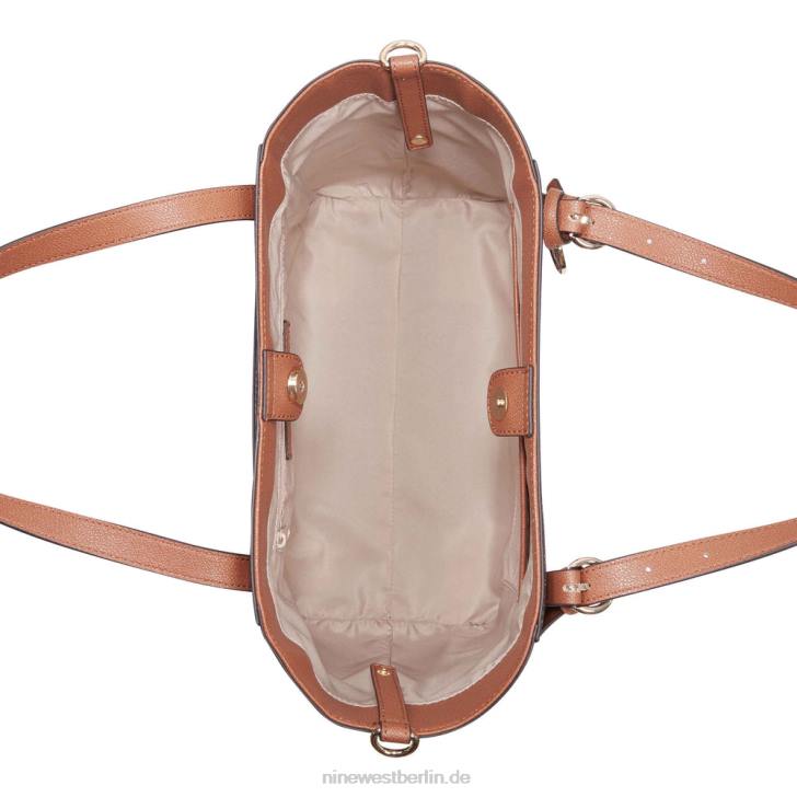 Nine West RR2J2698Kylee mittelgroße Trap-Tasche braunes Logo/Hellbraun