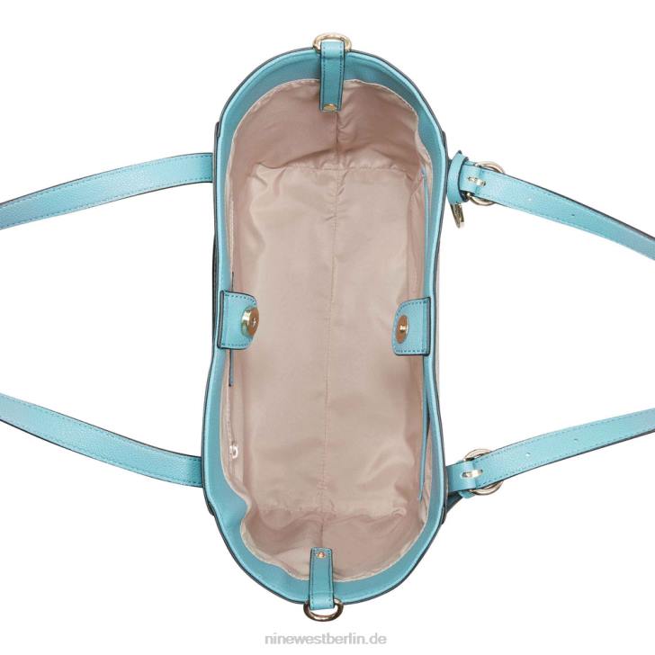 Nine West RR2J2703Kylee mittelgroße Trap-Tasche Haselnuss-Logo/Grünspan