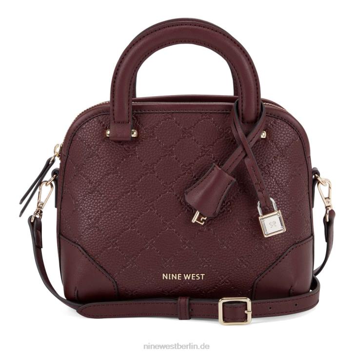 Nine West RR2J2604Brooklyn Mini Dome-Umhängetasche Merlot-Logo