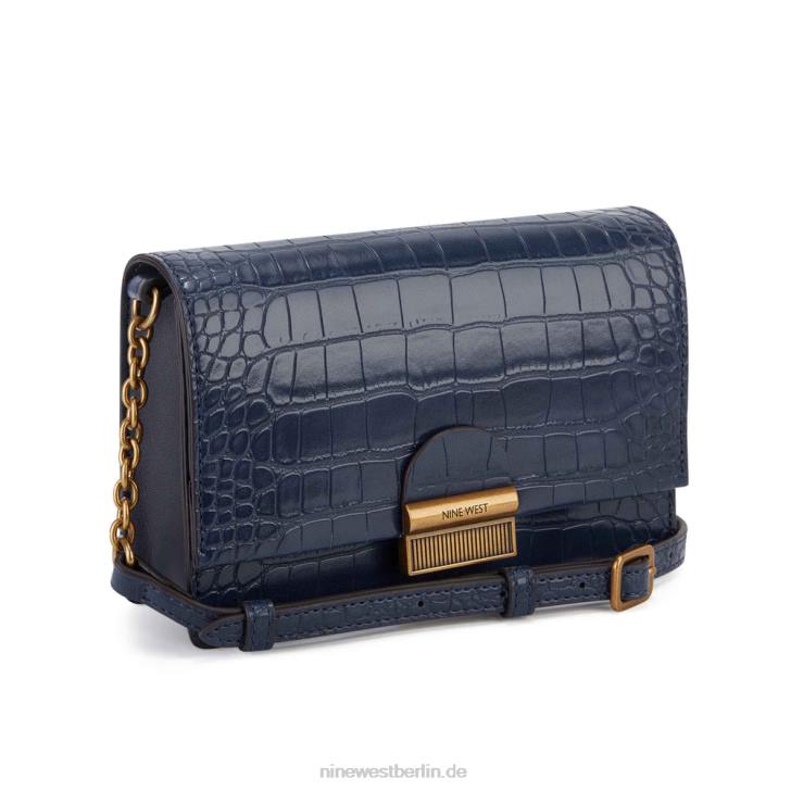 Nine West RR2J2615Kathy Mini-Umhängetasche mit Überschlag Französische Marine