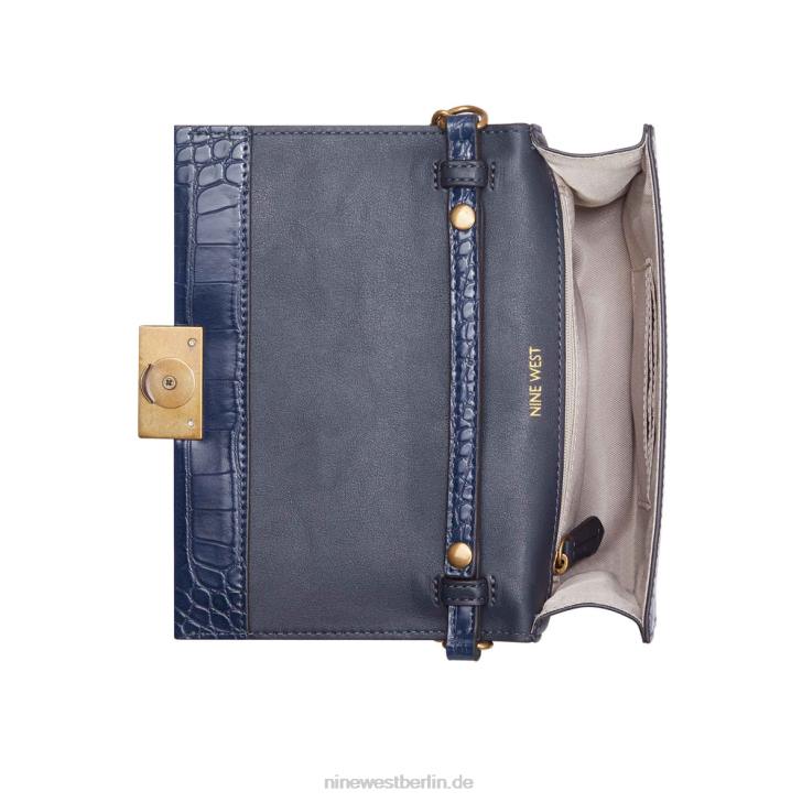 Nine West RR2J2615Kathy Mini-Umhängetasche mit Überschlag Französische Marine