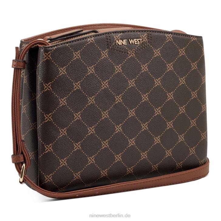 Nine West RR2J2648Jorie Mini Jet Set Umhängetasche braunes Logo/Hellbraun