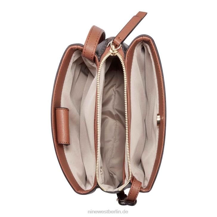 Nine West RR2J2648Jorie Mini Jet Set Umhängetasche braunes Logo/Hellbraun