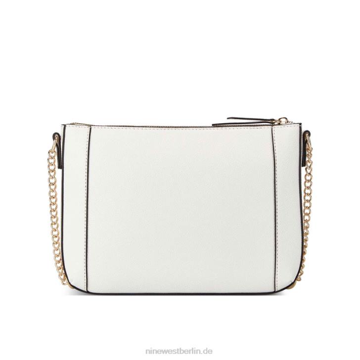 Nine West RR2J2432Basil Top-Umhängetasche mit Reißverschluss Optikweißer Mikrokiesel