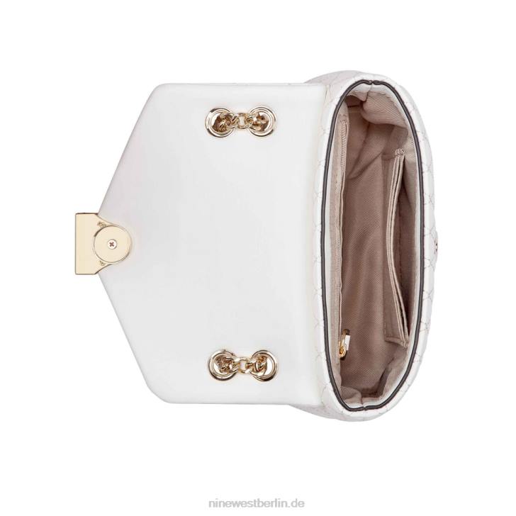 Nine West RR2J2439Caelia Mini Cabrio Umhängetasche mit Klappe Optik weiß
