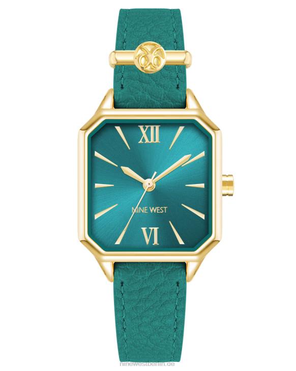 Nine West RR2J2860Armbanduhr mit Logo-Charm blaugrün