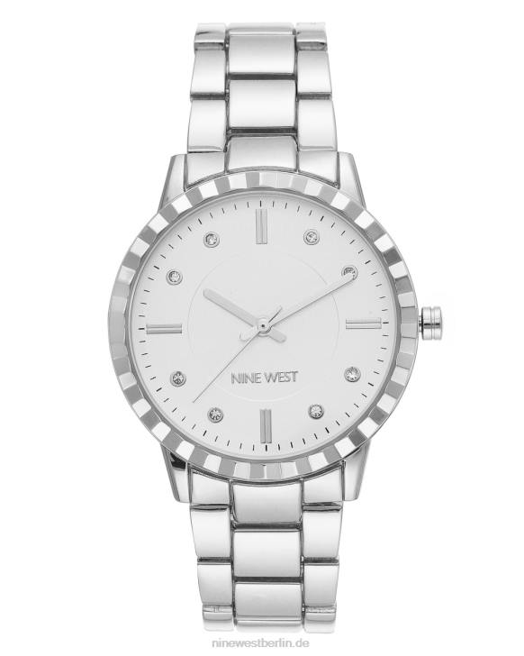 Nine West RR2J2863Armbanduhr mit strukturierter Lünette silberton