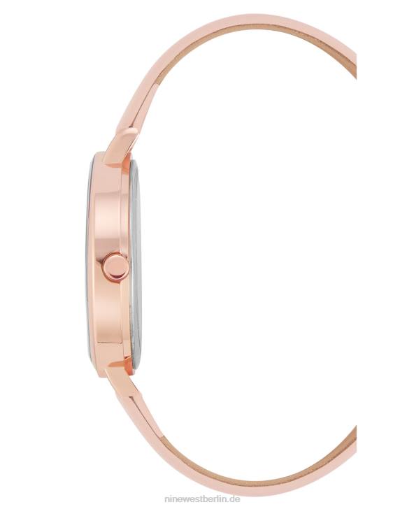 Nine West RR2J2879Uhr mit glattem Armband und floralem Zifferblatt Rosa