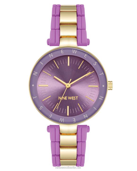Nine West RR2J2880Uhr mit gummiertem Metallarmband