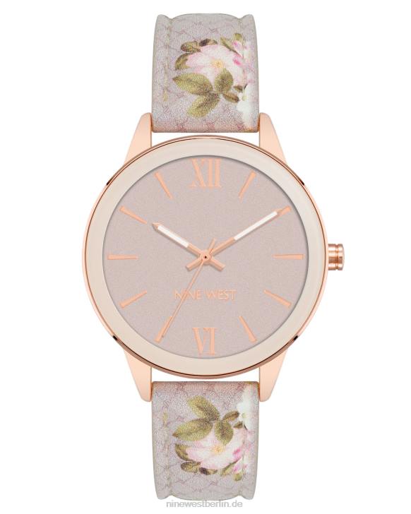 Nine West RR2J2885Armbanduhr mit floralem Muster Rosa