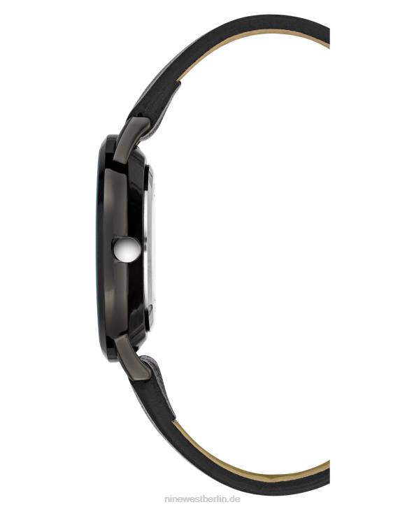 Nine West RR2J2887Uhr mit Kontrastarmband silberfarben und schwarz