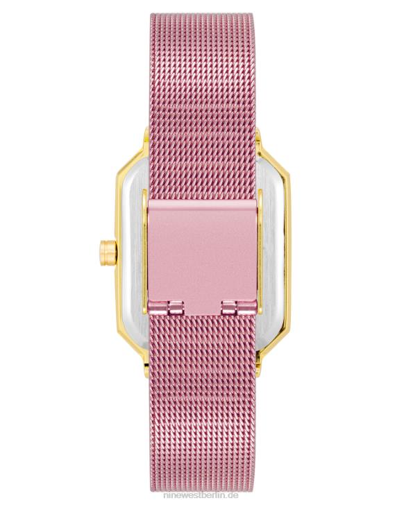 Nine West RR2J2890Uhr mit Mesh-Armband und achteckigem Gehäuse Rosa