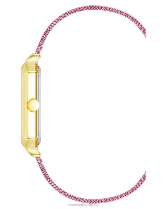 Nine West RR2J2890Uhr mit Mesh-Armband und achteckigem Gehäuse Rosa